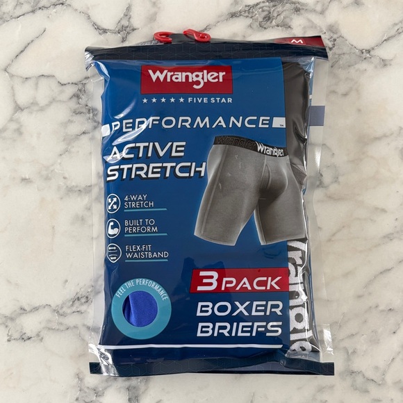 Wrangler Other - Wrangler 3-Pack Performance Boxer Briefs - Blue and Gray